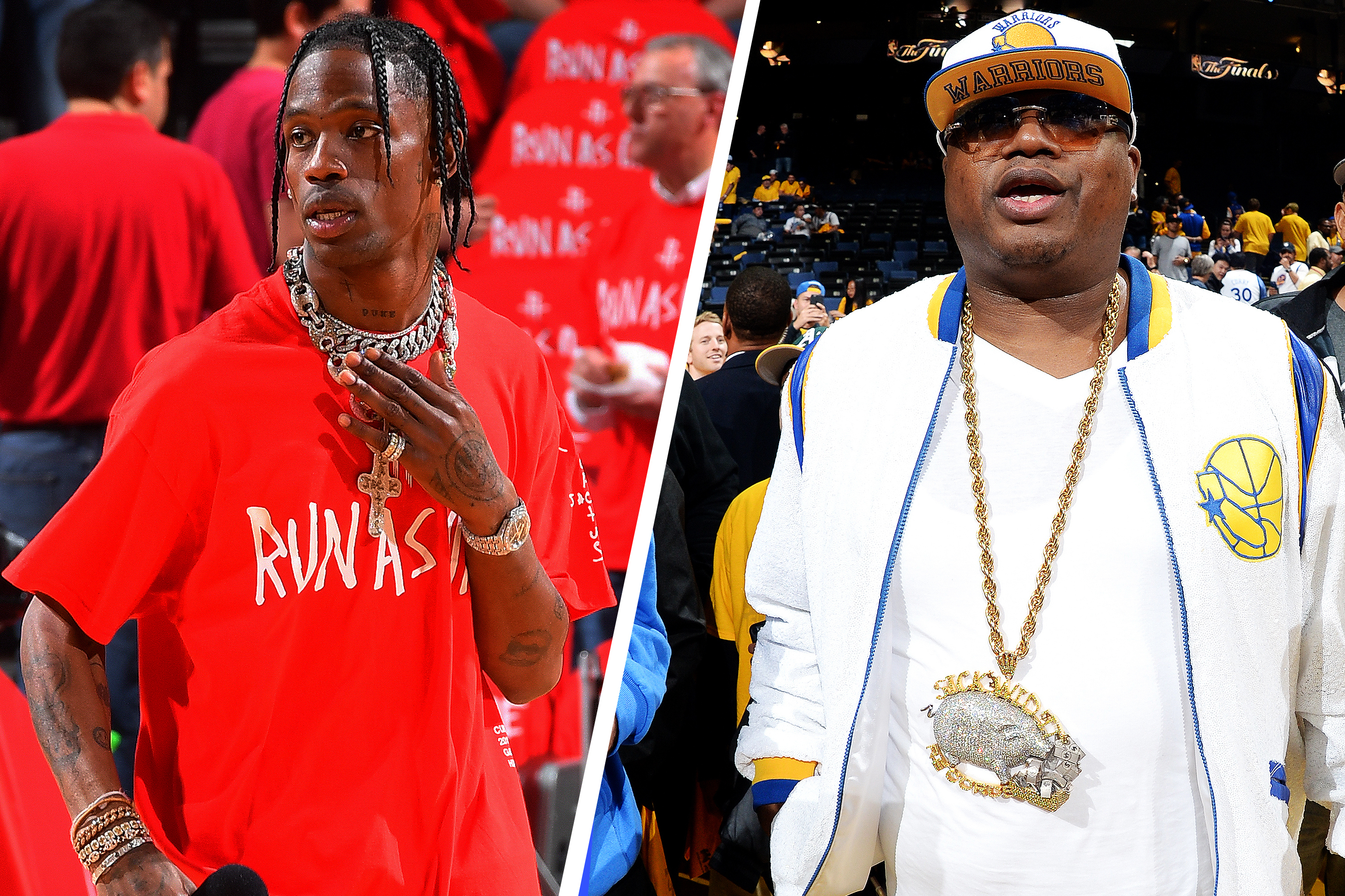 Travis Scott vs. E-40: Which Hip-Hop Icon Is a Bigger NBA Superfan
