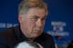 GENEVA, SWITZERLAND - APRIL 20: Head Coach Carlo Ancelotti looks on during the Press Conference of Match for Solidarity on April 20, 2018 at Grand Hotel Kempinski in Geneva, Switzerland. (Photo by Robert Hradil/Getty Images)