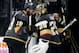 Vegas Golden Knights left wing James Neal, left, celebrates the team's 3-2 win with Marc-Andre Fleury after Game 4 of the NHL hockey Western Conference finals agains the Winnipeg Jets on Friday, May 18, 2018, in Las Vegas. (AP Photo/John Locher)