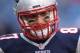 ORCHARD PARK, NY - OCTOBER 30: Rob Gronkowski #87 of the New England Patriots warms up before the start of NFL game action against the Buffalo Bills at New Era Field on October 30, 2016 in Orchard Park, New York. (Photo by Tom Szczerbowski/Getty Images)