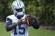 Dallas Cowboys wide receiver Deonte Thompson (15) catches a pass during an organized team activity at its NFL football training facility in Frisco, Texas, Wednesday, May 23, 2018. (AP Photo/Ron Jenkins)