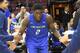 PHILADELPHIA PA- FEBRUARY 01: Khyri Thomas #2 of the Creighton Bluejays is introduced before a college basketball game against the Villanova Wildcats at the Wells Fargo Arena on February 1, 2018 in Philadelphia, Pennsylvania. The Wildcats won 98-78. (Photo by Mitchell Layton/Getty Images)