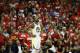 HOUSTON, TX - MAY 24: Kevin Durant #35 of the Golden State Warriors reacts late in the fourth quarter of Game Five of the Western Conference Finals of the 2018 NBA Playoffs against the Houston Rockets at Toyota Center on May 24, 2018 in Houston, Texas. (Photo by Ronald Martinez/Getty Images)
