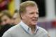 NFL Commissioner Roger Goodell looks on before an NFL football wild-card playoff game between the Los Angeles Rams and the Atlanta Falcons Saturday, Jan. 6, 2018, in Los Angeles. (AP Photo/Kelvin Kuo)