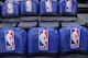 MINNEAPOLIS, MN - JANUARY 10: A generic basketball photo the NBA logo on seats in the arena before the Oklahoma City Thunder game against the Minnesota Timberwolves on January 10, 2018 at Target Center in Minneapolis, Minnesota. NOTE TO USER: User expressly acknowledges and agrees that, by downloading and or using this Photograph, user is consenting to the terms and conditions of the Getty Images License Agreement. Mandatory Copyright Notice: Copyright 2018 NBAE (Photo by Jordan Johnson/NBAE via Getty Images)