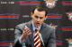 ADVANCE FOR WEEKEND EDITIONS, OCT. 26-27 - FILE- In this May 9, 2013, file photo, newly-appointed Phoenix Suns general manager Ryan McDonough speaks during an NBA basketball news conference in Phoenix. A new generation of general managers has flooded the league, and they're not the ex-players and ex-coaches that used to dominate those jobs. Six of the league’s general managers are under 40 this season. (AP Photo/Matt York, File)