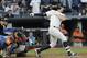 New York Yankees' Greg Bird hits an RBI singe during the second inning of Game 5 of baseball's American League Championship Series against the Houston Astros Wednesday, Oct. 18, 2017, in New York. (AP Photo/David J. Phillip)