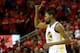 HOUSTON, TX - MAY 28: Kevin Durant #35 of the Golden State Warriors reacts in the second half of Game Seven of the Western Conference Finals of the 2018 NBA Playoffs against the Houston Rockets at Toyota Center on May 28, 2018 in Houston, Texas. NOTE TO USER: User expressly acknowledges and agrees that, by downloading and or using this photograph, User is consenting to the terms and conditions of the Getty Images License Agreement. (Photo by Ronald Martinez/Getty Images)