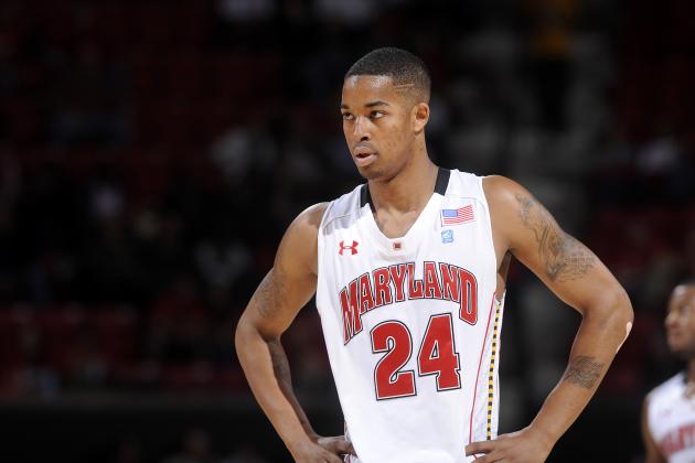 COLLEGE PARK, MD - NOVEMBER 23: Cliff Tucker #24 of the Maryland Terrapins rests during a break in the game against the Delaware State Hornets at the Comcast Center on November 23, 2010 in College Park, Maryland. (Photo by G Fiume/Maryland Terrapins/Getty Images)