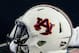 COLLEGE STATION, TX - NOVEMBER 07: Auburn Tigers helmet sits on the bench at Kyle Field on November 7, 2015 in College Station, Texas. (Photo by Bob Levey/Getty Images)