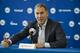 Philadelphia 76ers President of Basketball Operations Bryan Colangelo speaks with members of the media during a news conference at the NBA basketball team's practice facility in Camden, N.J., Friday, May 11, 2018. (AP Photo/Matt Rourke)