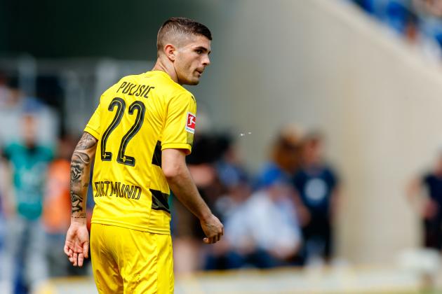 SINSHEIM, GERMANY - MAY 12: Christian Pulisic of Dortmund looks on during the Bundesliga match between TSG 1899 Hoffenheim and Borussia Dortmund at Wirsol Rhein-Neckar-Arena on May 12, 2018 in Sinsheim, Germany. (Photo by TF-Images/Getty Images)