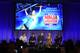 BEVERLY HILLS, CA - MARCH 20: (L-R) Executive producers Kent Weed, Arthur Smith, Co-hosts Matt Iseman, Kristine Leahy and Akbar Gbajabiamila of 'American Ninja Warrior' speak onstage during the 2017 NBCUniversal Summer Press Day at The Beverly Hilton Hotel on March 20, 2017 in Beverly Hills, California. (Photo by Kevin Winter/Getty Images)