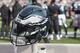 PHILADELPHIA, PA - NOVEMBER 26: The Philadelphia Eagles helmet rests on the bench prior to the game against the Chicago Bears at Lincoln Financial Field on November 26, 2017 in Philadelphia, Pennsylvania. (Photo by Mitchell Leff/Getty Images)