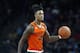 Miami's Lonnie Walker IV plays against Boston College during the second half of an NCAA college basketball game in Boston, Saturday, Feb. 10, 2018. Boston College won 72-70. (AP Photo/Michael Dwyer)