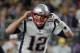 New England Patriots quarterback Tom Brady (12), calls a play during the first half of the NFL Super Bowl 52 football game against the Philadelphia Eagles, Sunday, Feb. 4, 2018, in Minneapolis. (AP Photo/Charlie Neibergall)