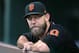 PHILADELPHIA, PA - MAY 08: Madison Bumgarner #40 of the San Francisco Giants watches the action during a game against Philadelphia Phillies at Citizens Bank Park on May 8, 2018 in Philadelphia, Pennsylvania. The Phillies defeated the Giants 4-2. (Photo by Rich Schultz/Getty Images)