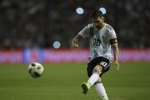 Argentina's forward Lionel Messi is pictured during the international friendly football match against Haiti at Boca Juniors' stadium La Bombonera in Buenos Aires, on May 29, 2018. (Photo by JUAN MABROMATA / AFP)        (Photo credit should read JUAN MABROMATA/AFP/Getty Images)