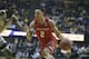Texas Tech guard Zhaire Smith (2) drives while defended by West Virginia forward Lamont West (15) during the first half of an NCAA college basketball game Monday, Feb. 26, 2018, in Morgantown, W.Va. (AP Photo/Raymond Thompson)