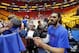 Oklahoma City Thunder center Steven Adams signs autographs before the start of Game 3 of an NBA basketball first-round playoff series against the Utah Jazz Saturday, April 21, 2018, in Salt Lake City. (AP Photo/Rick Bowmer)