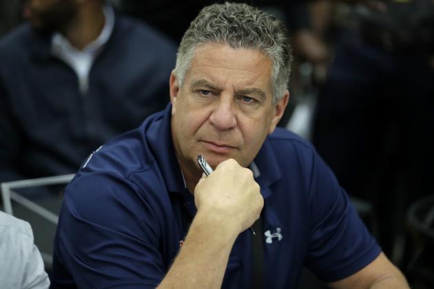 Auburn head coach Bruce Pearl attends the NBA draft basketball combine Thursday, May 17, 2018, in Chicago. (AP Photo/Charles Rex Arbogast)