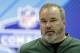 Green Bay Packers head coach Mike McCarthy speaks during a press conference at the NFL football scouting combine, Wednesday, Feb. 28, 2018, in Indianapolis. (AP Photo/Darron Cummings)