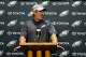 Philadelphia Eagles head coach Doug Pederson speaks to the media before practice at the NFL football team's facility, Wednesday, June 6, 2018, in Philadelphia. (AP Photo/Matt Slocum)