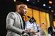 ARLINGTON, TX - APRIL 26: Pittsburgh Steelers linebacker Ryan Shazier announces the Steelers' draft pick during the first round of the 2018 NFL Draft at AT&T Stadium on April 26, 2018 in Arlington, Texas. (Photo by Ronald Martinez/Getty Images)