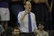 Washington head coach Mike Hopkins calls to his team in the first half of an NCAA college basketball game against Oregon, Saturday, March 3, 2018, in Seattle. (AP Photo/Ted S. Warren)