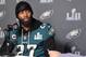 BLOOMINGTON, MN - JANUARY 31: Malcolm Jenkins #27 of the Philadelphia Eagles speaks to the media during Super Bowl LII media availability on January 31, 2018 at Mall of America in Bloomington, Minnesota. The Philadelphia Eagles will face the New England Patriots in Super Bowl LII on February 4th. (Photo by Hannah Foslien/Getty Images)