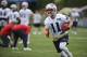 New England Patriots wide receiver Julian Edelman (11) runs with the ball during an NFL football minicamp practice, Wednesday, June 6, 2018, in Foxborough, Mass. (AP Photo/Elise Amendola)