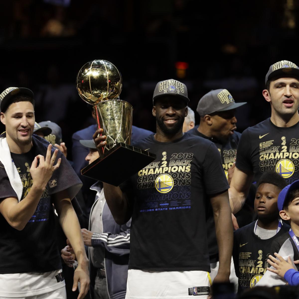 Sights and sounds from inside the Warriors' champagne celebration