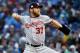 CHICAGO, IL - OCTOBER 11: Stephen Strasburg #37 of the Washington Nationals pitches in the second inning during game four of the National League Division Series against the Chicago Cubs at Wrigley Field on October 11, 2017 in Chicago, Illinois. (Photo by Jonathan Daniel/Getty Images)