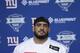 New York Giants' Olivier Vernon speaks to reporters before a NFL football training camp in East Rutherford, N.J., Tuesday, April 24, 2018. (AP Photo/Seth Wenig)