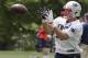 New England Patriots tight end Rob Gronkowski (87) catches the ball during an NFL football minicamp practice, Thursday, June 7, 2018, in Foxborough, Mass. (AP Photo/Steven Senne)