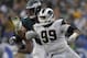 Los Angeles Rams defensive end Aaron Donald, right, gets past Philadelphia Eagles offensive tackle Lane Johnson during an NFL football game, Sunday, Dec. 10, 2017, in Los Angeles. (AP Photo/Mark J. Terrill)