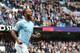 Manchester City's English midfielder Raheem Sterling celebrates scoring their second goal during the English Premier League football match between Manchester City and Swansea at the Etihad Stadium in Manchester, north west England, on April 22, 2018. (Photo by Oli SCARFF / AFP) / RESTRICTED TO EDITORIAL USE. No use with unauthorized audio, video, data, fixture lists, club/league logos or 'live' services. Online in-match use limited to 75 images, no video emulation. No use in betting, games or single club/league/player publications. / (Photo credit should read OLI SCARFF/AFP/Getty Images)