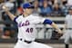 NEW YORK, NY - JUNE 08: Pitcher Jacob deGrom #48 of the New York Mets pitches during an interleague MLB baseball game against the New York Yankees on June 8, 2018 at Citi Field in the Queens borough of New York City. Yankees won 4-1. (Photo by Paul Bereswill/Getty Images)