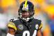 PITTSBURGH, PA - JANUARY 14: Antonio Brown #84 of the Pittsburgh Steelers looks on prior to the AFC Divisional Playoff game against the Jacksonville Jaguars at Heinz Field on January 14, 2018 in Pittsburgh, Pennsylvania. (Photo by Kevin C. Cox/Getty Images)