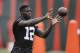 Cleveland Browns wide receiver Josh Gordon warms up during the team's organized team activity at its NFL football training facility Tuesday, June 5, 2018, in Berea, Ohio. (AP Photo/Ron Schwane)