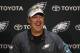 PHILADELPHIA, PA - JUNE 12: Head coach Doug Pederson of the Philadelphia Eagles talks to the media prior to the start of Eagles OTA's at NovaCare Complex on June 12, 2018 in Philadelphia, Pennsylvania. (Photo by Mitchell Leff/Getty Images)