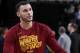 INDIANAPOLIS, IN - APRIL 20: Larry Nance Jr. #22 of the Cleveland Cavaliers looks on before game three of the NBA Playoffs against the Indiana Pacers at Bankers Life Fieldhouse on April 20, 2018 in Indianapolis, Indiana. The Pacers won 92-90. NOTE TO USER: User expressly acknowledges and agrees that, by downloading and or using the photograph, User is consenting to the terms and conditions of the Getty Images License Agreement. (Photo by Joe Robbins/Getty Images) *** Local Caption *** Larry Nance Jr.