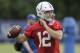 Indianapolis Colts quarterback Andrew Luck throws during practice at the NFL football team's training camp, Tuesday, June 12, 2018, in Indianapolis. (AP Photo/Darron Cummings)