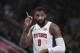 Detroit Pistons center Andre Drummond is seen during the second half of an NBA basketball game against the Chicago Bulls, Saturday, March 24, 2018, in Detroit. (AP Photo/Carlos Osorio)