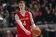 WEST LAFAYETTE, IN - JANUARY 31: Kevin Huerter #4 of the Maryland Terrapins brings the ball up court during the game against the Purdue Boilermakers at Mackey Arena on January 31, 2018 in West Lafayette, Indiana. (Photo by Michael Hickey/Getty Images)