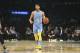 Los Angeles Lakers forward Josh Hart (5) during the second quarter of an NBA basketball game in Los Angeles Wednesday, April 4, 2018. The Lakers won in overtime 122-112. (AP Photo/Reed Saxon)