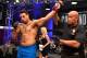 LAS VEGAS, NV - JUNE 12: Greg Hardy celebrates after knocking out Austen Lane in their heavyweight bout during Dana White's Tuesday Night Contender Series at the TUF Gym on June 12, 2018 in Las Vegas, Nevada. (Photo by Jeff Bottari/DWTNCS LLC)