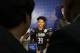 CHICAGO, IL - MAY 17: Anfernee Simons #39 talks to the media during the NBA Draft Combine Day 1 at the Quest Multisport Center on May 17, 2018 in Chicago, Illinois. NOTE TO USER: User expressly acknowledges and agrees that, by downloading and/or using this Photograph, user is consenting to the terms and conditions of the Getty Images License Agreement. Mandatory Copyright Notice: Copyright 2018 NBAE (Photo by Jeff Haynes/NBAE via Getty Images)