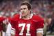 SAN FRANCISCO - JANUARY 6: Keith Fahnhorst #71 of the San Francisco 49ers waits on the sidelines during the NFC Championship game against the Chicago Bears played on January 6, 1985 at Candlestick Park in San Francisco, California. (Photo by David Madison/Getty Images)