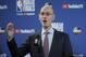 NBA Commissioner Adam Silver speaks at a news conference before Game 1 of basketball's NBA Finals between the Golden State Warriors and the Cleveland Cavaliers in Oakland, Calif., Thursday, May 31, 2018. (AP Photo/Jeff Chiu)